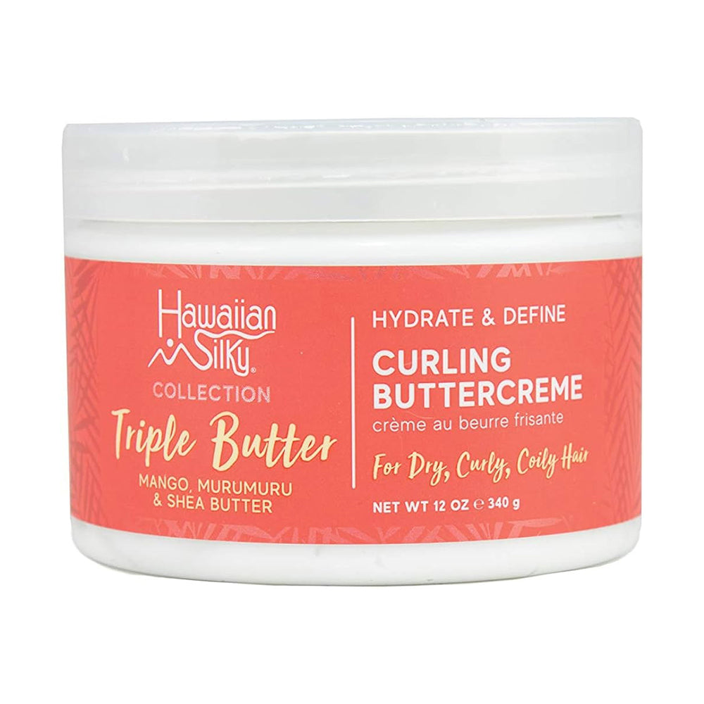 Hawaiian Silky Curl Care Triple Butter Curl Cream Hydrate Define 12Oz (340g)